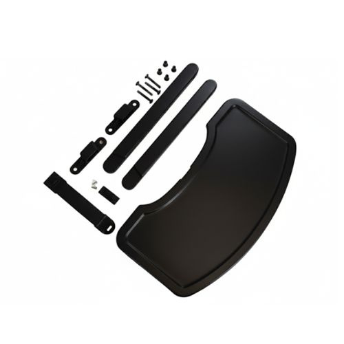 Czarna tacka do krzesełka dziecięcego z elementami montażowymi dla dziecka. BabyDan DanTray tacka do krzesełka DanChair black