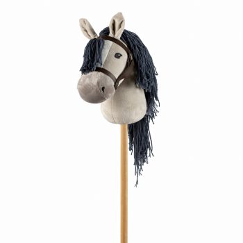 Koń na kiju szary z ciemnoszarą grzywą dla dziecka. byAstrup Koń na kiju Hobby Horse szary z szarą grzywą