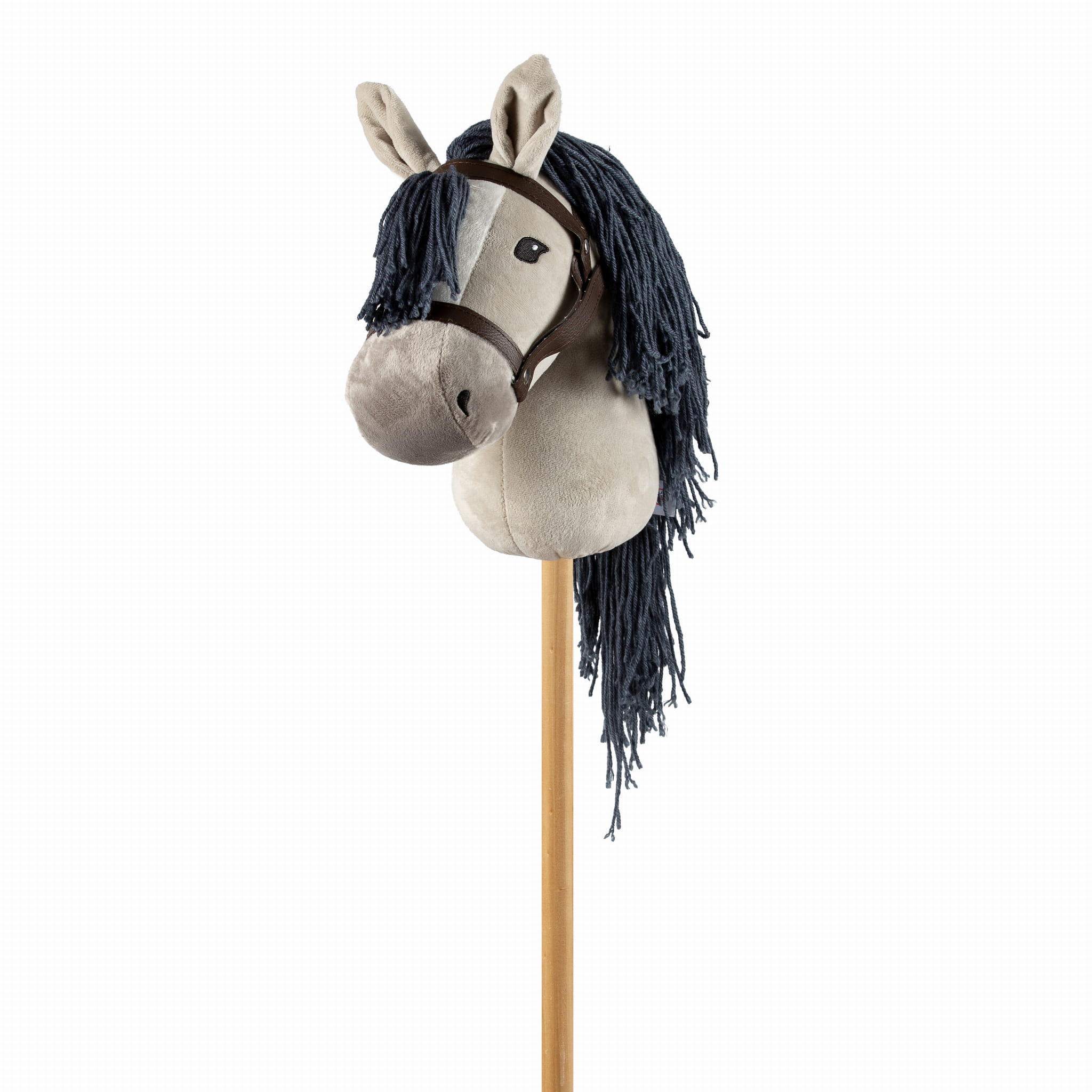 Koń na kiju szary z ciemnoszarą grzywą dla dziecka. byAstrup Koń na kiju Hobby Horse szary z szarą grzywą