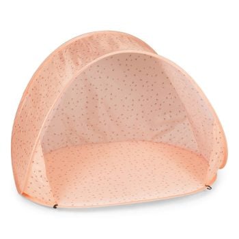 Różowy namiot plażowy pop-up z ochroną UV dla dziecka z drobnym wzorem kropek. Vanilla Copenhagen Namiot plażowy Pop-Up Tent Ladybug UV50+pink