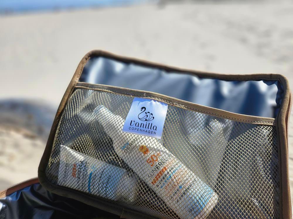 Torba termiczna na lunch beżowa z siateczkową kieszenią dla mamy. Vanilla Copenhagen Torba termiczna Cooler Bag NEO LILY Oak