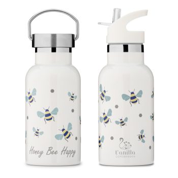 Biała butelka termiczna 350 ml z motywem pszczół dla dziecka. Vanilla Copenhagen Butelka termiczna 350 ml Honeybee Vanilla Copenhagen