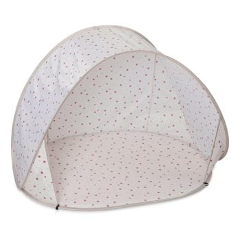 Biały namiot plażowy pop-up z nadrukiem czerwonych kropek dla dziecka z filtrem UV50+. Vanilla Copenhagen Namiot plażowy Pop-Up Tent Ladybug UV50+ white