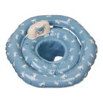 Niebieskie dmuchane koło do pływania z siedziskiem i wzorem krabów dla dziecka. Vanilla Copenhagen Koło do pływania Baby Blue Craby z siedziskiem