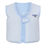 Niebiesko-biała kamizelka do pływania w paski z naszywką pszczółki dla dziecka 3-6 lat. Vanilla Copenhagen Kamizelka do pływania Neo Blue Honeybee 3-6L