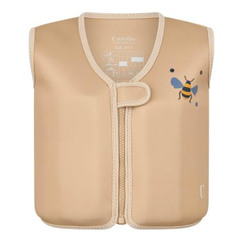 Beżowa kamizelka do pływania dla dziecka z nadrukiem pszczółki. Vanilla Copenhagen Kamizelka do pływania Neo Honeybee Beige 3-6L