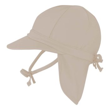 Beżowy kapelusz kąpielowy z daszkiem i osłoną karku dla dziecka 1-2 lata. Vanilla Copenhagen Kapelusz kąpielowy czapka UV beige 1-2L S