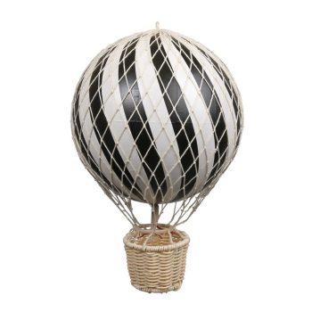 Balon dekoracyjny w kształcie czarno-białej gorącej balonowej kuli z wiklinowym koszem. Filibabba Balon 20 cm Black
