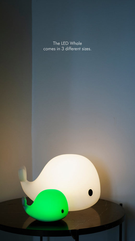 Lampka nocna LED w kształcie wieloryba średnia biała dla dziecka. Filibabba Lampka LED średnia Wieloryb Christian