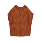Pomarańczowe ponczo kąpielowe z wzorem zygzak dla dziecka. Filibabba Poncho Zigzag Rust