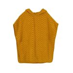 Ponczo kąpielowe dla dziecka w kolorze musztardowym z wzorem zygzakowym z kapturem. Filibabba Poncho Zigzag Golden Mustard