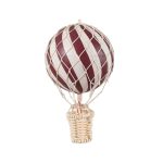 Balon dekoracyjny w kształcie hot air balloon czerwono biały z wiklinowym koszem. Filibabba Balon 10 cm Deeply red