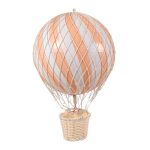Balon dekoracyjny w kształcie balonu na gorące powietrze w kolorze brzoskwiniowo białym z wiklinowym koszem. Filibabba Balon 20 cm Peach