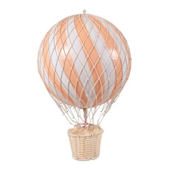 Balon dekoracyjny w kształcie balonu na gorące powietrze w kolorze brzoskwiniowo białym z wiklinowym koszem. Filibabba Balon 20 cm Peach