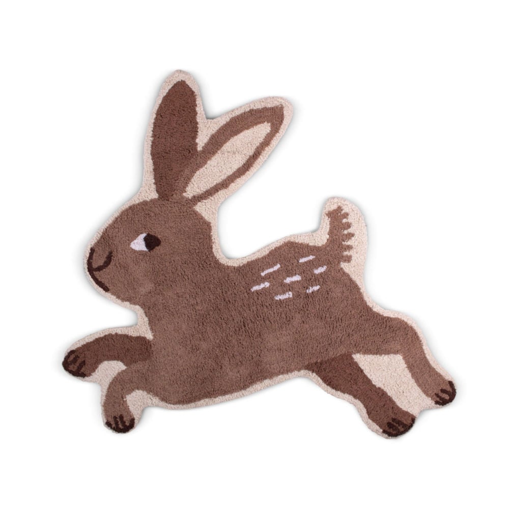 Dywan bawełniany w kształcie brązowego zająca dla dzieci. Filibabba Dywan dla dzieci Bella the Bunny