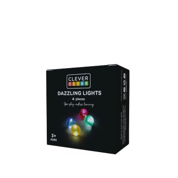 Cztery kolorowe kule magnetyczne świecące dla dzieci powyżej 3 lat. Cleverclixx Klocki magnetyczne Balls Pack Dazzling Lights 4el