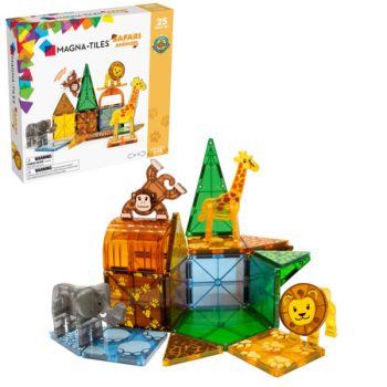 Klocki magnetyczne z motywem zwierząt safari 25 elementów dla dzieci. Magna-Tiles Klocki Magnetyczne Safari Animals 25el