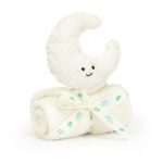 Biały pluszowy księżyc przytulanka z kocykiem dla niemowlaka. Jellycat Księżyc Perłowo-Biały Szmatka Przytulanka 34 cm Baby