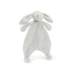 Srebrny króliczek szmatka przytulanka z miękkiego materiału dla niemowlaka. Jellycat Króliczek Szmatka Przytulanka Srebrna 27 cm Króliczki