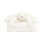 Biały kocyk przytulanka z króliczkiem dla niemowlaka 70 cm. Jellycat Króliczek Luxe Kocyk Biały 70 cm