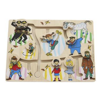 Drewniana układanka puzzle z postaciami i zwierzętami dla dzieci edukacyjna zabawka. Micki Drewniana układanka puzzle labirynt edukacyjna zabawka dla dzieci Pippi