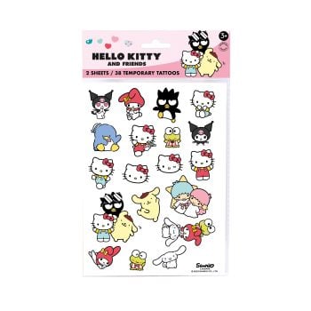 Zmywalne dziecięce tatuaże z postaciami Hello Kitty i przyjaciół w różnych kolorach dla dzieci. Micki Zmywalne dziecięce tatuaże zestaw 38szt zabawka dla dzieci Hello Kitty