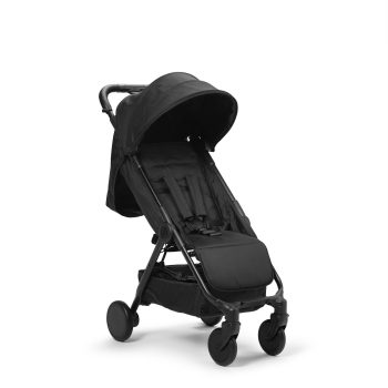 Czarny wózek spacerowy z budką i koszem na zakupy dla dziecka. Elodie Details wózek spacerowy MONDO Black