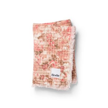 Kocyk dziecięcy miękki bawełniany w odcieniach różu i beżu z delikatnym wzorem dla niemowlaka. Elodie Details Kocyk Soft Cotton Blanket River Rose