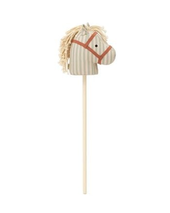 Zabawka konik na kiju w paski beżowo białe dla dziecka. Kid’s Concept Konik Hobby horse Sam AIDEN