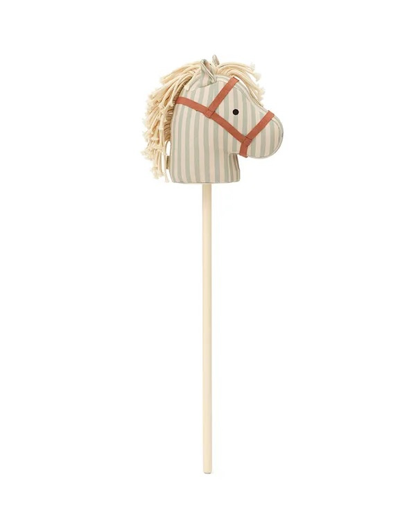 Zabawka konik na kiju w paski beżowo białe dla dziecka. Kid’s Concept Konik Hobby horse Sam AIDEN