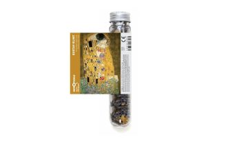 Puzzle kieszonkowe z motywem obrazu The Kiss Gustava Klimta w przezroczystej tubie dla dzieci. Londji Puzzle dla dzieci mikro menzurka The Kiss Gustav Klimt