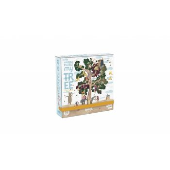 Puzzle kieszonkowe dla dzieci 100 elementów obrazek z drzewem i zwierzętami. Londji Kieszonkowe puzzle dla dzieci 100 szt MOJE DRZEWO