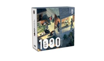 Pudełko z puzzlami tradycyjnymi 1000 elementów z ilustracją ludzi na tarasie domu. Londji Puzzle Reunion 1000 el