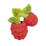 Czerwony gryzak w kształcie malin z zielonymi liśćmi dla niemowlaka. Oli & Carol Gryzak Zabawka Malina Valery Raspberry