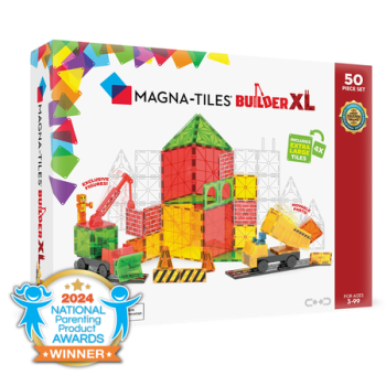 Klocki magnetyczne w różnych kolorach 50 elementów dla dzieci 3 99 lat. Magna-Tiles Klocki Magnetyczne Builder XL 50el