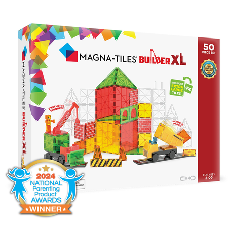 Klocki magnetyczne w różnych kolorach 50 elementów dla dzieci 3 99 lat. Magna-Tiles Klocki Magnetyczne Builder XL 50el
