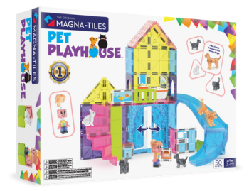 Klocki magnetyczne domek dla zwierząt 50 elementów dla dzieci. Magna-Tiles Klocki Magnetyczne Pet Playhouse 50el