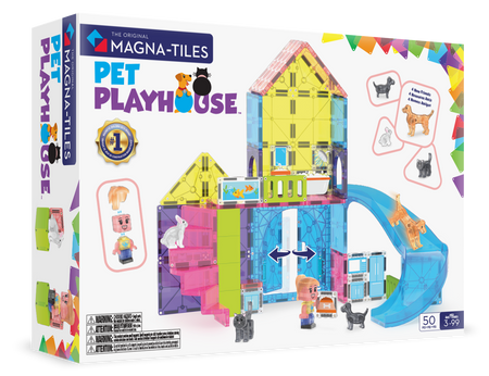 Klocki magnetyczne domek dla zwierząt 50 elementów dla dzieci. Magna-Tiles Klocki Magnetyczne Pet Playhouse 50el