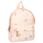 Plecak dziecięcy różowy w jabłka z kieszenią z przodu dla dziecka. Kidzroom Plecak dla dzieci Paris Apple pink