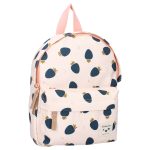 Plecak dziecięcy różowy w granatowe truskawki z kieszenią z przodu dla dziecka. Kidzroom Plecak dla dzieci Paris Strawberry pink