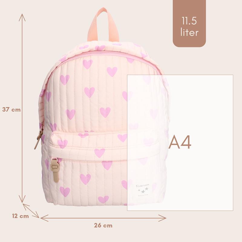 Różowy plecak dziecięcy z wzorem różowych serc dla dziewczynki. Kidzroom Plecak dla dzieci L Magical Heart pink