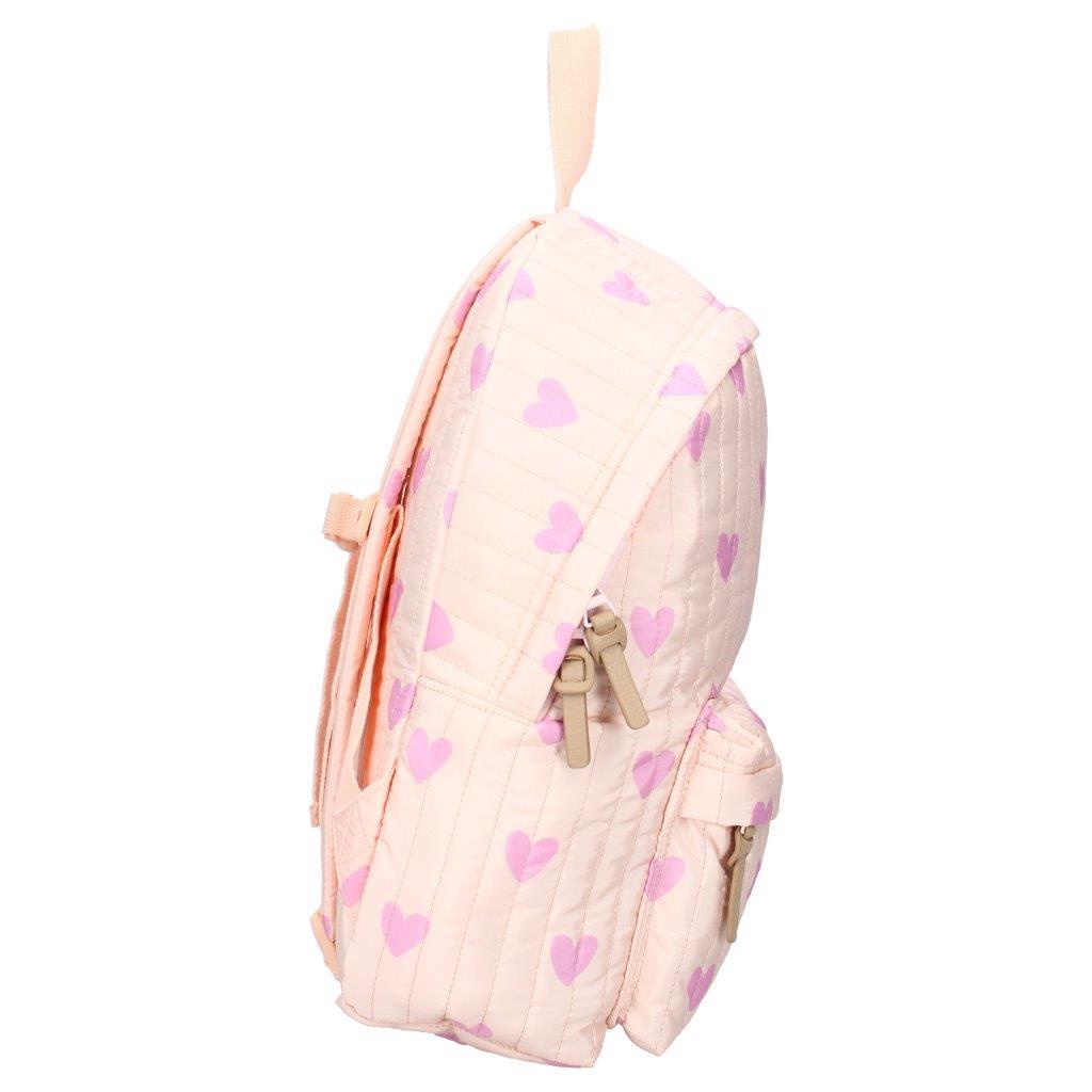Różowy plecak dziecięcy z nadrukiem serc dla dziewczynki. Kidzroom Plecak dla dzieci L Magical Heart pink