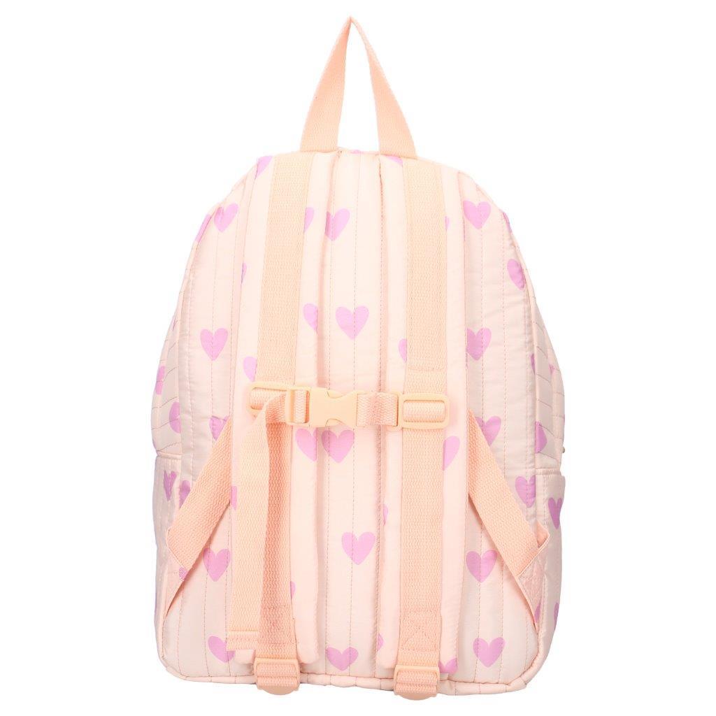 Plecak dziecięcy różowy w różowe serca z regulowanymi szelkami dla dziewczynki. Kidzroom Plecak dla dzieci L Magical Heart pink