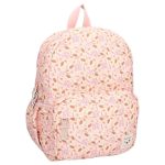 Plecak dziecięcy różowy w kwiaty z kieszenią z przodu dla dziewczynki. Kidzroom Plecak dla dzieci L Memories Flowers Pink