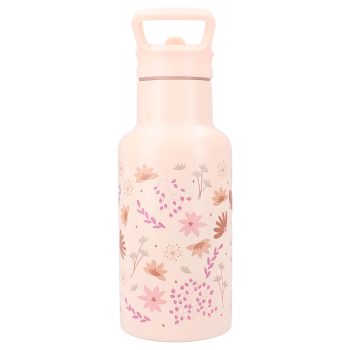 Termiczny bidon dziecięcy 350 ml jasnoróżowy z motywem kwiatów dla dziecka. Kidzroom Butelka bidon 350ml Memories Flowers