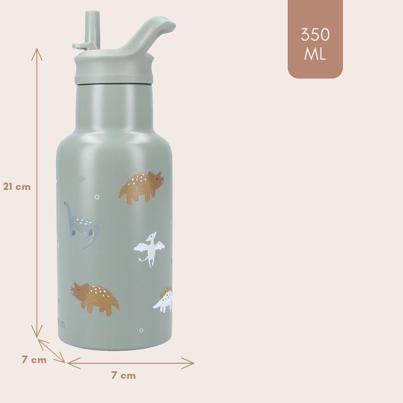 Zielony bidon termiczny 350 ml z motywem dinozaurów dla dziecka. Kidzroom Butelka bidon 350ml Small Dino