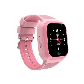 Różowy smartwatch dla dzieci z wyświetlaczem cyfrowym i silikonowym paskiem. Zazu Fun Smartwatch dla Dzieci Różowy