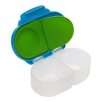 Pojemnik na przekąski z dwoma przegródkami niebiesko zielony dla dziecka. b.box Snackbox Pojemnik na przekąski Ocean Breeze