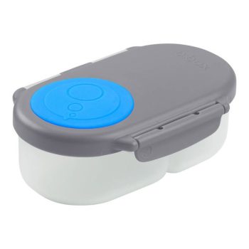 Pojemnik na przekąski szary z niebieskim zamknięciem dla dziecka. b.box Snackbox Pojemnik na przekąski Blue Slate