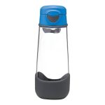 Sportowa butelka tritanowa 600 ml niebieska z szarym silikonowym uchwytem. b.box Sportowa butelka tritanowa 600ml Blue Slate